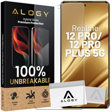 Hybrid Glass for Realme 12 PRO / Realme 12 PRO PLUS 5G for Alogy Flexi Glass 9H Case Friendly Flat Screen Protector