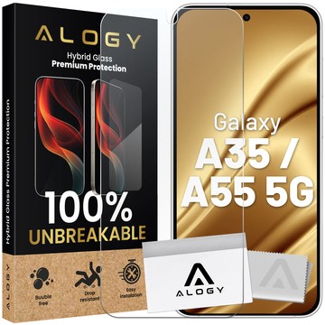 Hybrid Glass for Samsung Galaxy A35 / A55 5G for Alogy Flexi Glass 9H Case Friendly Flat Screen Protector