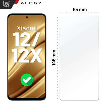 Hybrid Glass for Xiaomi 12 / 12X for Alogy Flexi Glass 9H Case Friendly Flat Screen Protector