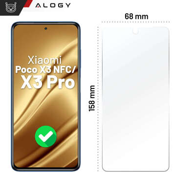 Hybrid Glass for Xiaomi Poco X3 NFC / X3 Pro for Alogy Flexi Glass 9H Case Friendly Flat Screen Protector