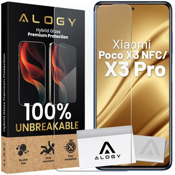 Hybrid Glass for Xiaomi Poco X3 NFC / X3 Pro for Alogy Flexi Glass 9H Case Friendly Flat Screen Protector