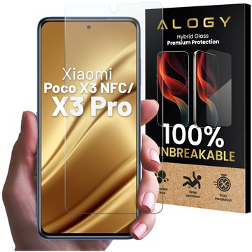 Hybrid Glass for Xiaomi Poco X3 NFC / X3 Pro for Alogy Flexi Glass 9H Case Friendly Flat Screen Protector