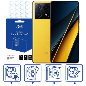 Hybrid Glass for Xiaomi Poco X6 Pro 5G Camera Lens Protector 3mk Lens Protection 4x Set