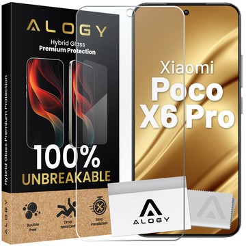 Hybrid Glass for Xiaomi Poco X6 Pro for Alogy Flexi Glass 9H Case Friendly Flat Screen Protector