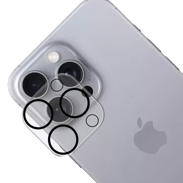 Hybrid camera glass for Apple iPhone 16 Pro / 16 Pro Max lens protector 3mk Lens Pro Full Cover armored camera protection