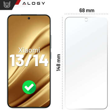 Hybrid glass for Xiaomi 13 / 14 for the screen Alogy Flexi Glass 9H Case Friendly flat for the screen