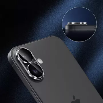 Hybrid glass for the camera for Apple iPhone 16 / 16 Plus lens cover 3mk Lens Pro Full Cover armored camera protection