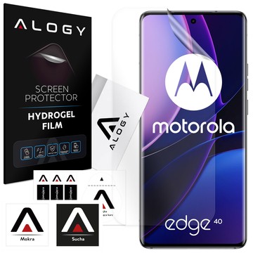 Hydrogel film for Motorola Edge 40, protective phone screen protector Alogy Hydrogel Film