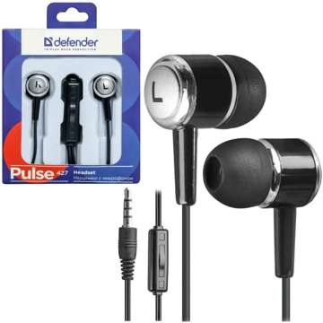 In-ear wired headphones with microphone Defender PULSE 427 mini Jack 3.5mm black