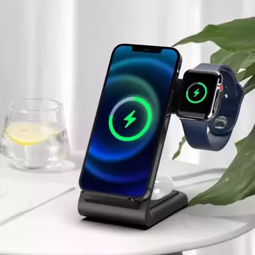 Induction charger QI15W-A20 3in1 Wireless Charger Black