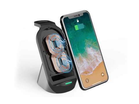 Inductive charger H18 Wireless charging station for Apple iPhone / Airpods / Watch Black