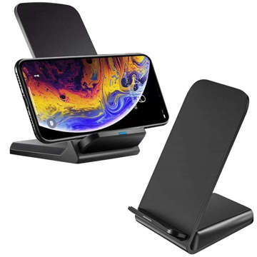 Inductive charger Qi Wireless Charger 15W phone stand Black