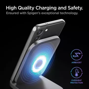 Inductive charger charging station Spigen PF2102 Arcfield Wireless Charger 15W Black