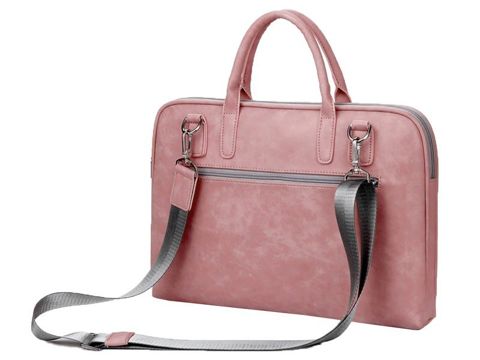 J.QMEI leather case bag for 15" laptop for MacBook Air/Pro Pink