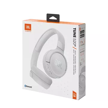 JBL Tune 520BT wireless on-ear Bluetooth 5.3 headphones - white