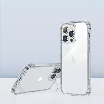 Joyroom Defender Series Case Cover for iPhone 14 Armor Case with Hooks Stand Transparent (JR-14H1)