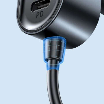 Joyroom JR-CL05 Car Charger 3x USB 2x USB-C 1.5m 72W Black