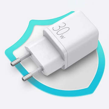 Joyroom L-QP303 USB charger USB-C 30W PD QC 3.0 AFC FCP White