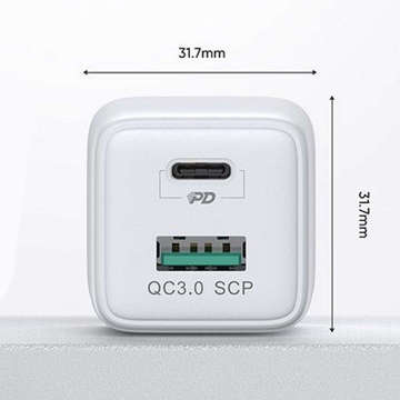 Joyroom L-QP303 USB charger USB-C 30W PD QC 3.0 AFC FCP White