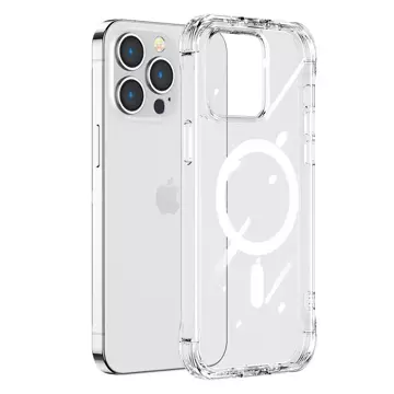 Joyroom Magnetic Defender Magnetic Case For iPhone 14 Plus Armor Cover With Hooks Stand Transparent (MagSafe Compatible)