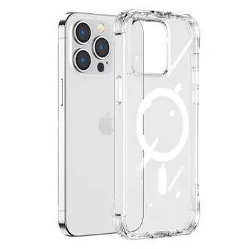 Joyroom Magnetic Defender Magnetic Case For iPhone 14 Pro Max Armor Cover With Hooks Stand Transparent (MagSafe Compatible)