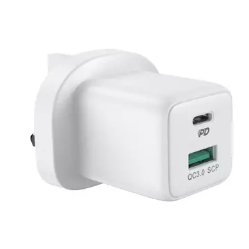 Joyroom wall charger USB Type C / USB 30W Power Delivery Quick Charge 4.5A (UK plug) white (L-QP303)