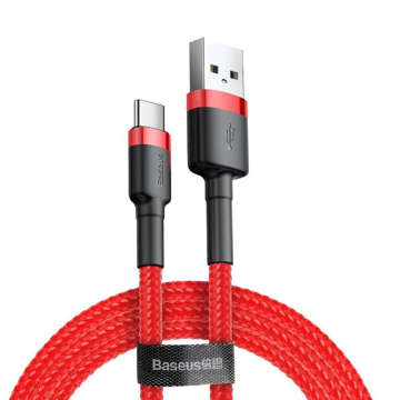 Kabel 2m Baseus Cafule USB do USB-C Type C 2A Czerwony