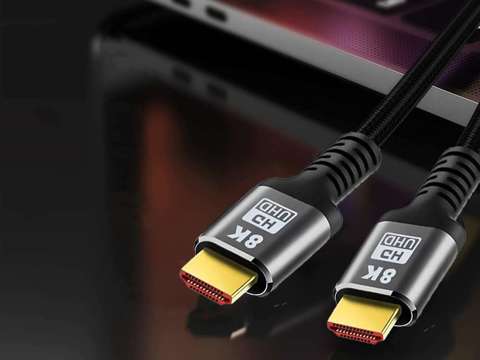 Kabel HDMI 2.1 Alogy 2m 8K PREMIUM ULTRA High Speed 60Hz 48GBps Czarny
