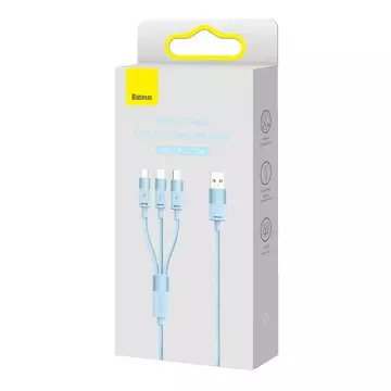 Kabel USB 3w1 Baseus StarSpeed, USB-C   micro USB   Lightning, 3,5A, 1.2m (niebieski)