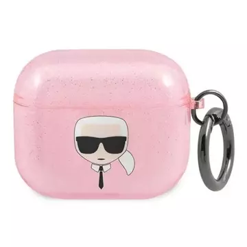 Karl Lagerfeld KLA3UKHGP AirPods 3 cover pink/pink Glitter Karl`s Head