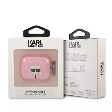 Karl Lagerfeld KLA3UKHGP AirPods 3 cover pink/pink Glitter Karl`s Head