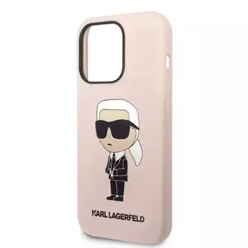 Karl Lagerfeld KLHCP14XSNIKBCP case for iPhone 14 Pro Max 6.7" hardcase Silicone Ikonik pink/pink