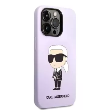 Karl Lagerfeld KLHCP14XSNIKBCU case for iPhone 14 Pro Max 6.7" hardcase Silicone Ikonik purple/purple