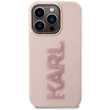 Karl Lagerfeld KLHCP15X3DMBKCP case for iPhone 15 Pro Max 6.7" pink/pink hardcase 3D Rubber Glitter Logo