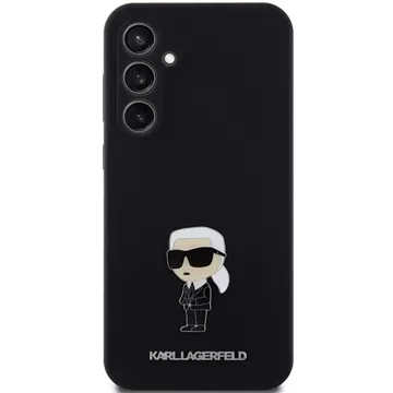 Karl Lagerfeld KLHCS23FEMHKNPK case for Samsung Galaxy S23 FE S711 black/black Silicone Ikonik Metal Pin