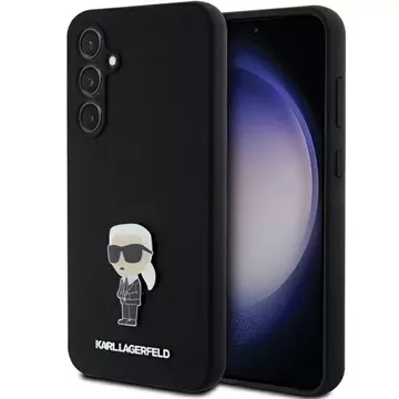 Karl Lagerfeld KLHCS23FEMHKNPK case for Samsung Galaxy S23 FE S711 black/black Silicone Ikonik Metal Pin