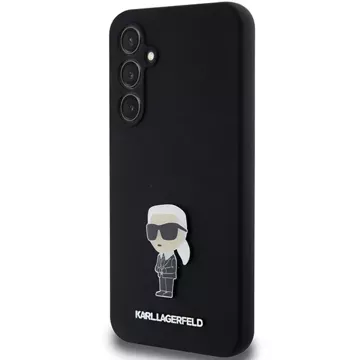 Karl Lagerfeld KLHCS23FEMHKNPK case for Samsung Galaxy S23 FE S711 black/black Silicone Ikonik Metal Pin