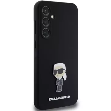 Karl Lagerfeld KLHCS23FEMHKNPK case for Samsung Galaxy S23 FE S711 black/black Silicone Ikonik Metal Pin