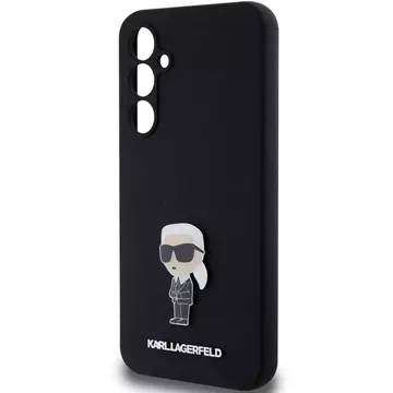 Karl Lagerfeld KLHCS23FEMHKNPK case for Samsung Galaxy S23 FE S711 black/black Silicone Ikonik Metal Pin