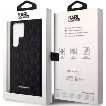 Karl Lagerfeld KLHCS23LSAKLHPK do Samsung Galaxy S23 Ultra S918 hardcase czarny/black Saffiano Mono Metal Logo