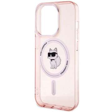 Karl Lagerfeld KLHMP15LHFCCNOP Case for iPhone 15 Pro 6.1" Red/Pink Hardcase IML Choupette MagSafe