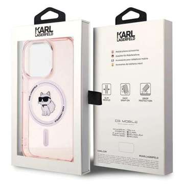 Karl Lagerfeld KLHMP15LHFCCNOP Case for iPhone 15 Pro 6.1" Red/Pink Hardcase IML Choupette MagSafe