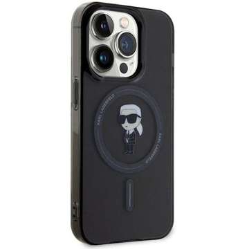 Karl Lagerfeld KLHMP15LHFCKNOK case for iPhone 15 Pro 6.1" black/black hardcase IML Iconic MagSafe