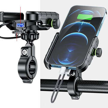 Kewig KWG-M8 motorcycle phone holder with QC 3.0 charger