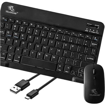 Keyboard Mouse Set Wireless Mouse for Laptop PC Bluetooth AN-030 Silent Slim Black