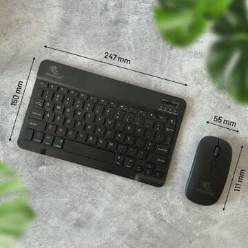 Keyboard Mouse Set Wireless Mouse for Laptop PC Bluetooth AN-030 Silent Slim Black