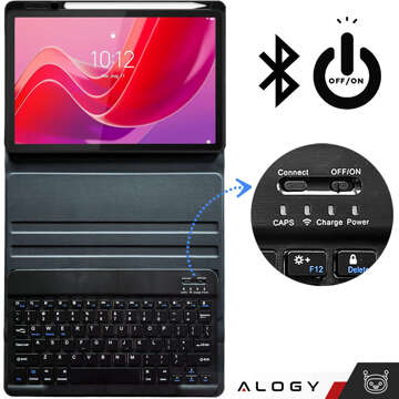 Keyboard case for Lenovo Tab M11 10.95" TB330FU / TB330XU / TB331FC Bluetooth keyboard case Alogy Black Glass Stylus