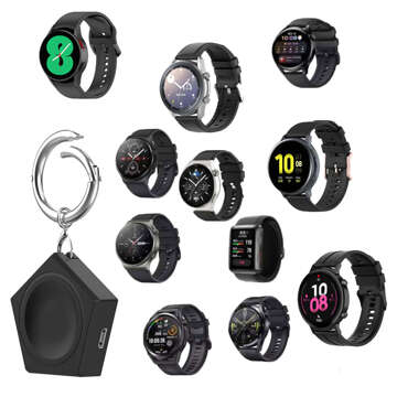 Keychain Charger for Samsung Galaxy Watch Magnetic Induction 2.5W with Keychain Key Chain Pendant Black