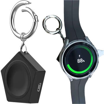 Keychain Charger for Samsung Galaxy Watch Magnetic Induction 2.5W with Keychain Key Chain Pendant Black