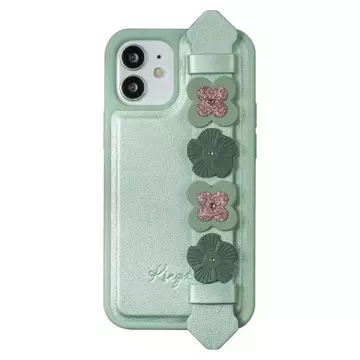 Kingxbar Sweet Series gel case decorated with original Swarovski Crystals with stand iPhone 12 Pro Max green